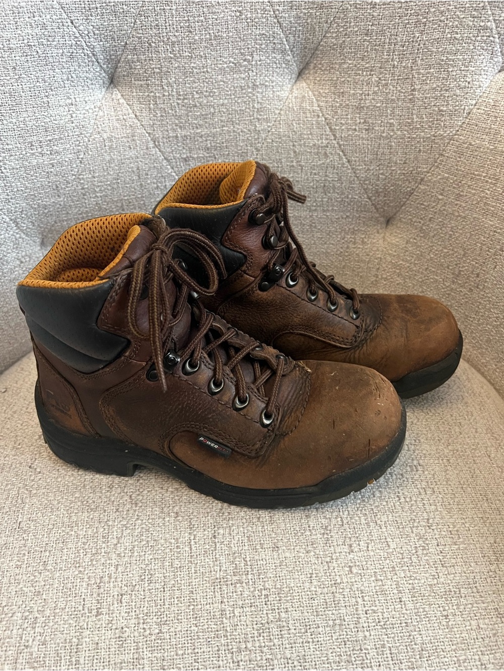 Timberland PRO Series Brown Leather Waterproof Work Boots – Women’s 7